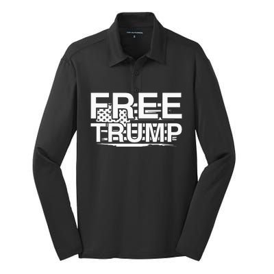 Free Donald Trump Silk Touch Performance Long Sleeve Polo