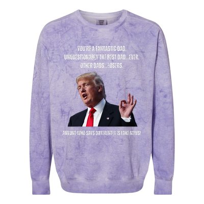 FatherS Day Trump Funny Fantastic Dad Colorblast Crewneck Sweatshirt