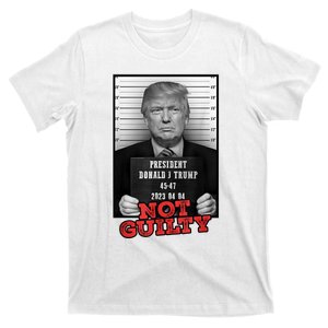 Funny Donald Trump Not Guilty Mug Shot Free Trump 2024 T-Shirt