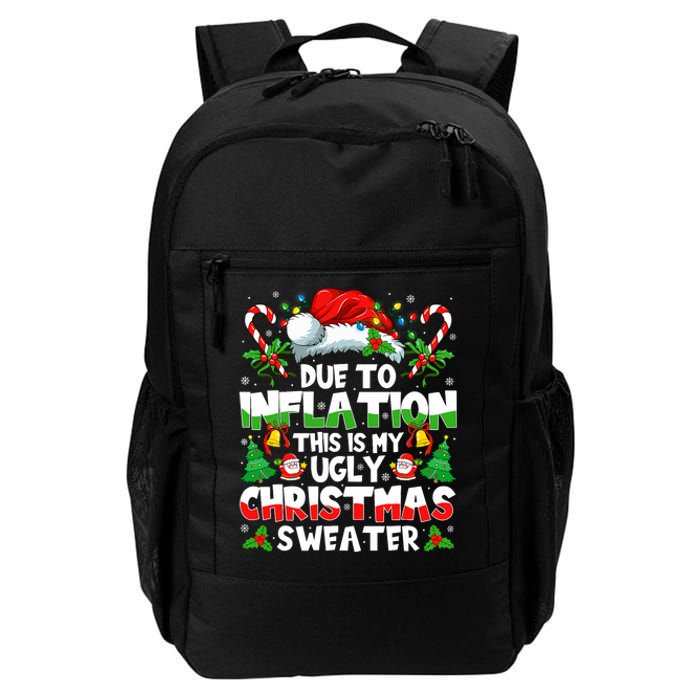 Funny Due To Inflation Ugly Christmas Sweaters Daily Commute Backpack