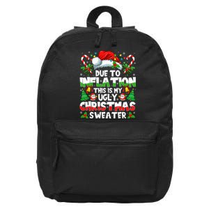 Funny Due To Inflation Ugly Christmas Sweaters 16 in Basic Backpack