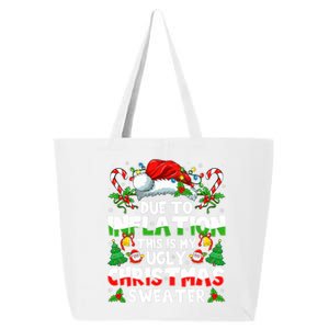 Funny Due To Inflation Ugly Christmas Sweaters 25L Jumbo Tote