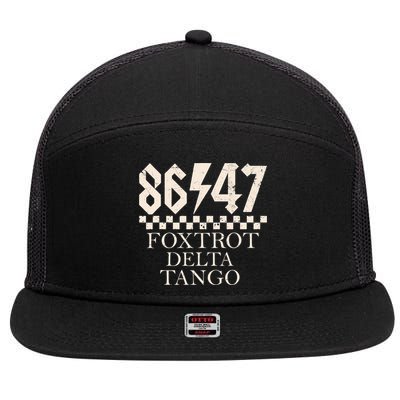 Foxtrots Deltas Tangos Sarcastic Retro 80s Style 8647 Rock 7 Panel Mesh Trucker Snapback Hat