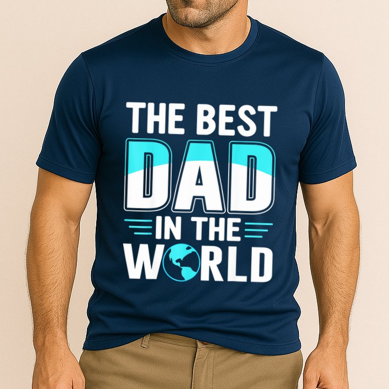 Fathers Day The Best Dad In The World Performance Shirt