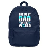 Fathers Day The Best Dad In The World 16 in Basic Backpack