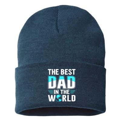 Fathers Day The Best Dad In The World Sustainable Knit Beanie