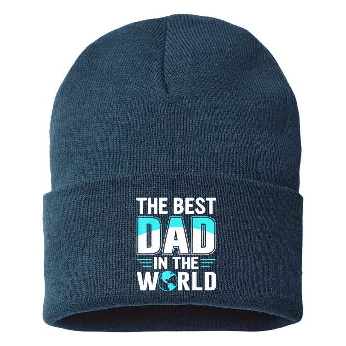 Fathers Day The Best Dad In The World Sustainable Knit Beanie