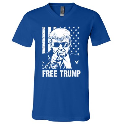 Free Donald Trump Republican Support V-Neck T-Shirt