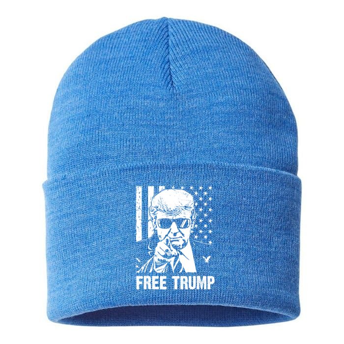 Free Donald Trump Republican Support Sustainable Knit Beanie