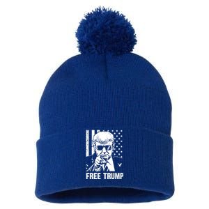 Free Donald Trump Republican Support Pom Pom 12in Knit Beanie