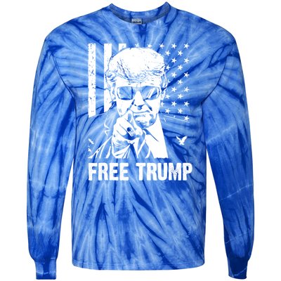 Free Donald Trump Republican Support Tie-Dye Long Sleeve Shirt