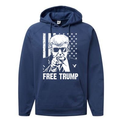 Free Donald Trump Republican Support Performance Fleece Hoodie