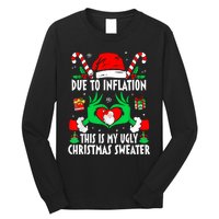 Funny Due To Inflation Ugly Christmas Sweaters For Women Long Sleeve Shirt