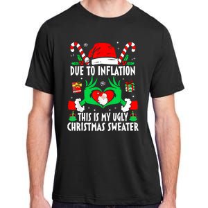 Funny Due To Inflation Ugly Christmas Sweaters For Women Adult ChromaSoft Performance T-Shirt