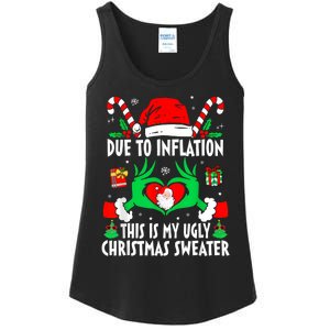 Funny Due To Inflation Ugly Christmas Sweaters For Women Ladies Essential Tank