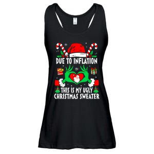 Funny Due To Inflation Ugly Christmas Sweaters For Women Ladies Essential Flowy Tank