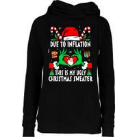 Funny Due To Inflation Ugly Christmas Sweaters For Women Womens Funnel Neck Pullover Hood