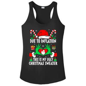 Funny Due To Inflation Ugly Christmas Sweaters For Women Ladies PosiCharge Competitor Racerback Tank