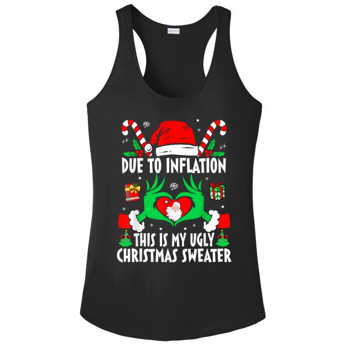 Funny Due To Inflation Ugly Christmas Sweaters For Women Ladies PosiCharge Competitor Racerback Tank