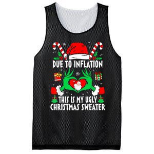 Funny Due To Inflation Ugly Christmas Sweaters For Women Mesh Reversible Basketball Jersey Tank