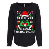 Funny Due To Inflation Ugly Christmas Sweaters For Women Womens California Wash Sweatshirt