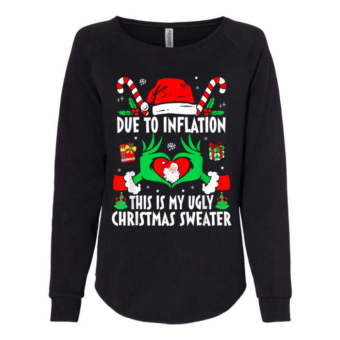 Funny Due To Inflation Ugly Christmas Sweaters For Women Womens California Wash Sweatshirt