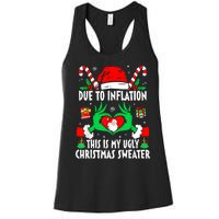 Funny Due To Inflation Ugly Christmas Sweaters For Women Women's Racerback Tank