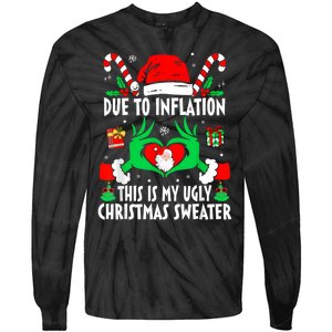 Funny Due To Inflation Ugly Christmas Sweaters For Women Tie-Dye Long Sleeve Shirt