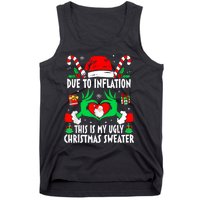 Funny Due To Inflation Ugly Christmas Sweaters For Women Tank Top