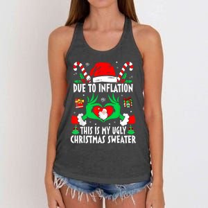 Funny Due To Inflation Ugly Christmas Sweaters For Women Women's Knotted Racerback Tank