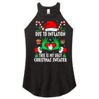 Funny Due To Inflation Ugly Christmas Sweaters For Women Women's Perfect Tri Rocker Tank