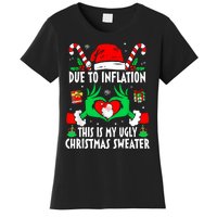 Funny Due To Inflation Ugly Christmas Sweaters For Women Women's T-Shirt