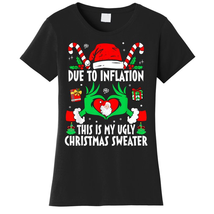 Funny Due To Inflation Ugly Christmas Sweaters For Women Women's T-Shirt