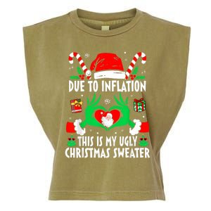 Funny Due To Inflation Ugly Christmas Sweaters For Women Garment-Dyed Women's Muscle Tee