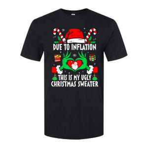 Funny Due To Inflation Ugly Christmas Sweaters For Women Softstyle CVC T-Shirt