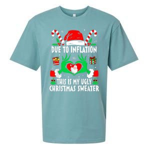 Funny Due To Inflation Ugly Christmas Sweaters For Women Sueded Cloud Jersey T-Shirt