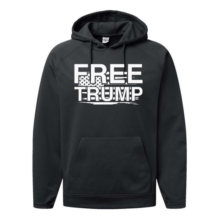 Free Donald Trump Funny Republican Performance Fleece Hoodie