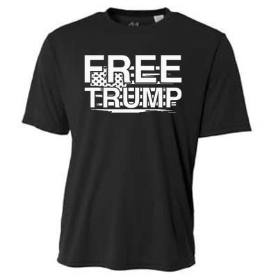 Free Donald Trump Funny Republican Cooling Performance Crew T-Shirt