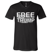 Free Donald Trump Funny Republican V-Neck T-Shirt