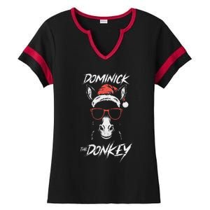 Funny Dominick The Donkey Ladies Halftime Notch Neck Tee