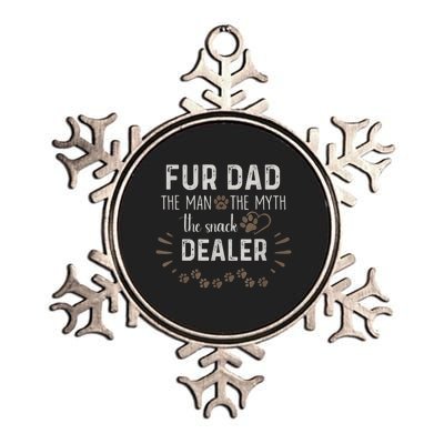 Fur Dad The Man The Myth The Snack Dealer Dog Fathers Day Metallic Star Ornament