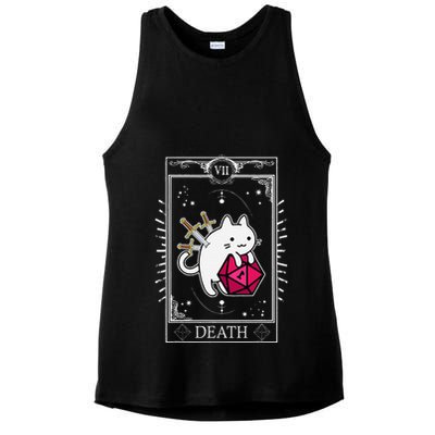 Funny Dungeon Tarot Card Cat Dice D20 Ladies PosiCharge Tri-Blend Wicking Tank