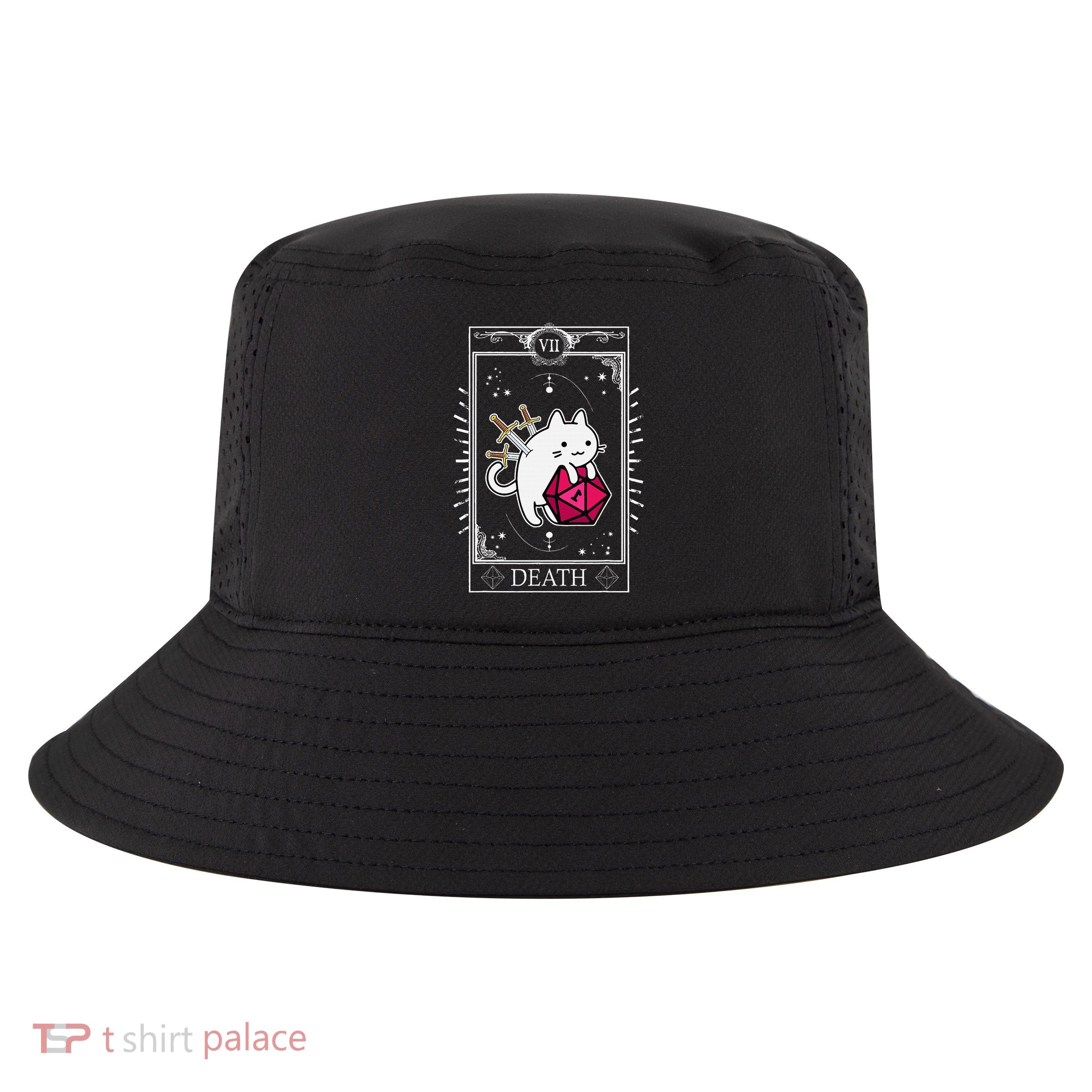 Funny Dungeon Tarot Card Cat Dice D20 Cool Comfort Performance Bucket Hat