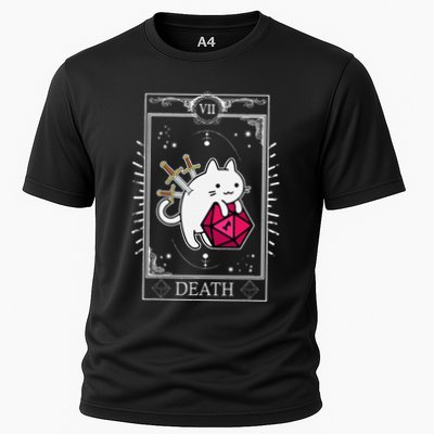 Funny Dungeon Tarot Card Cat Dice D20 Performance Shirt
