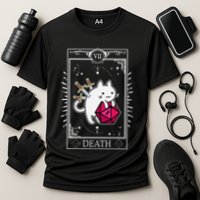 Funny Dungeon Tarot Card Cat Dice D20 Performance Shirt