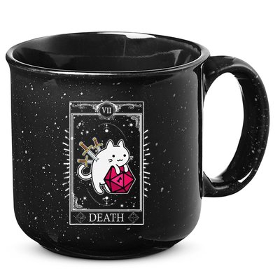 Funny Dungeon Tarot Card Cat Dice D20 15oz Campfire Ceramic Mug
