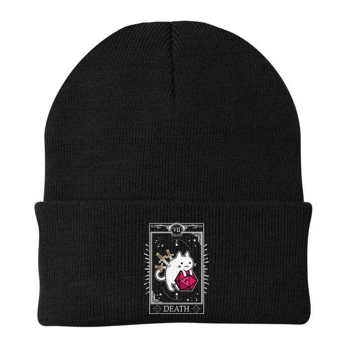 Funny Dungeon Tarot Card Cat Dice D20 Beanie