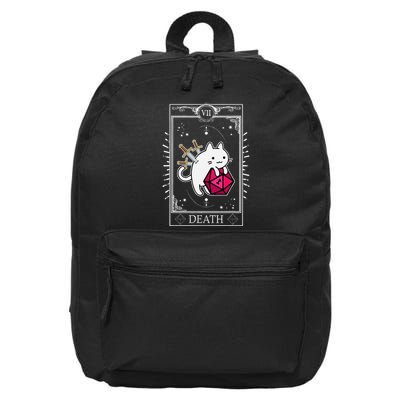 Funny Dungeon Tarot Card Cat Dice D20 16 in Basic Backpack
