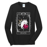Funny Dungeon Tarot Card Cat Dice D20 Tall Long Sleeve T-Shirt