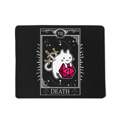 Funny Dungeon Tarot Card Cat Dice D20 Mousepad